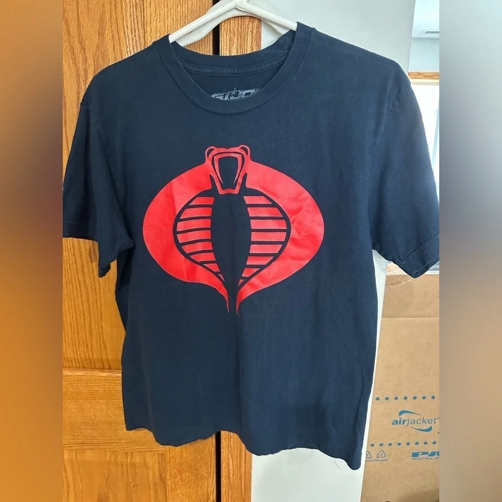 Youth Boys Black Tee with Red Cobra Emblem